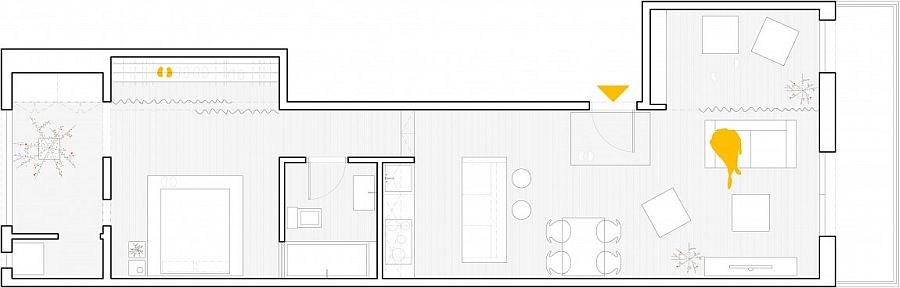 Floor plan of the renovated home in Barcelona