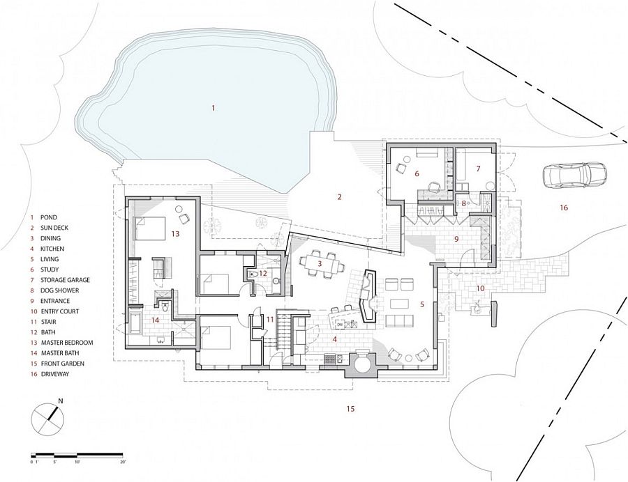 Floor plan of the renovated private home in Ontario, Canada