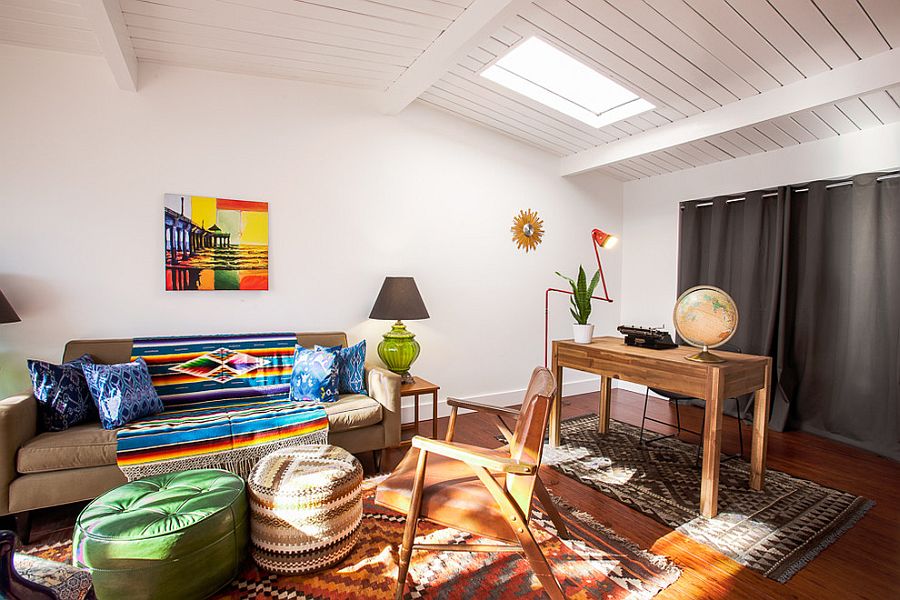 Gorgeous Midcentury home office with skylight [Design: Carley Montgomery]