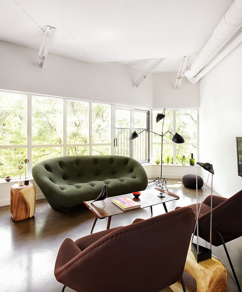 Gorgeous Ploum Sofa in green steals the show [Design: Stephane Chamard]