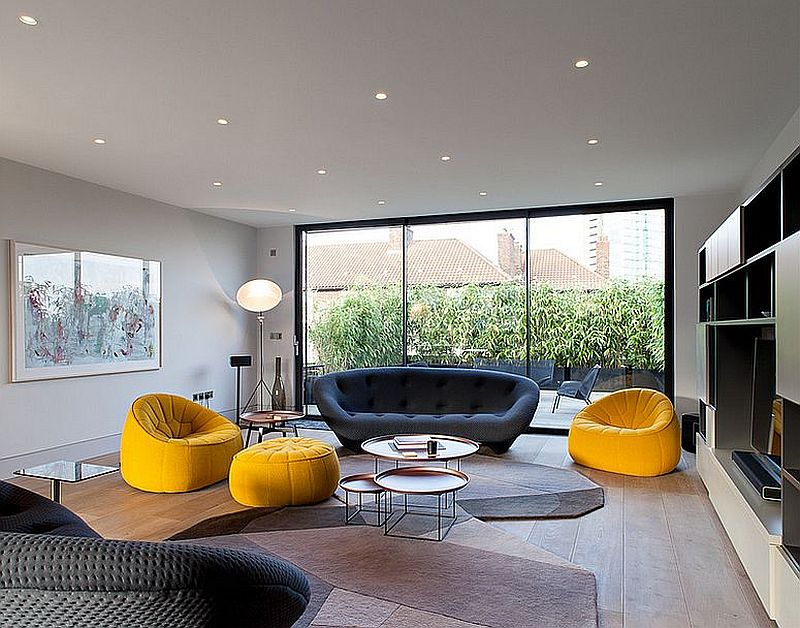 Trendy sofa adds style and comfort to the living room [From: Peter Landers Photography]
