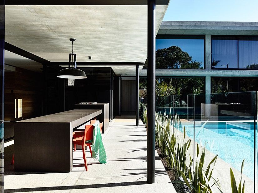 Kitchen and alfresco dining of the smart family home in Australia