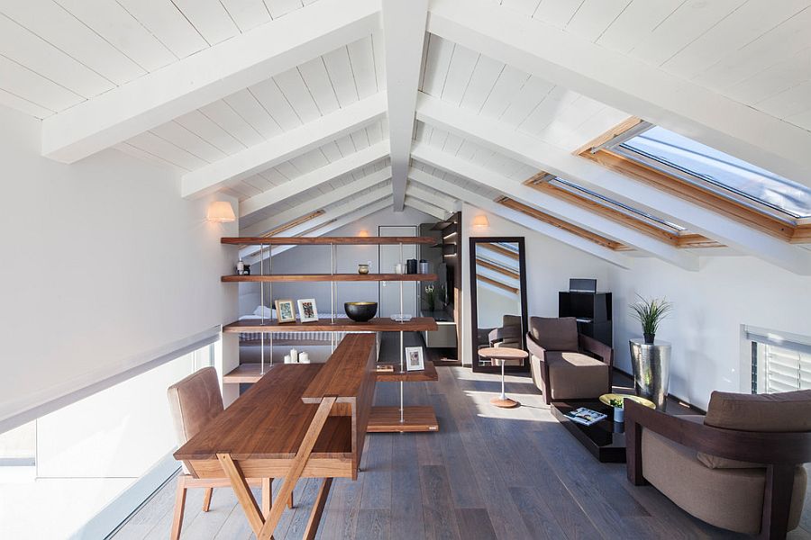 Minimal home office with neutral color scheme [Design: Arch. Ron Aviv]