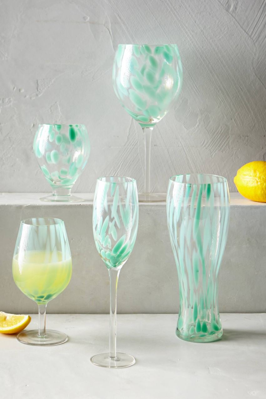 Minty glassware from Anthropologie