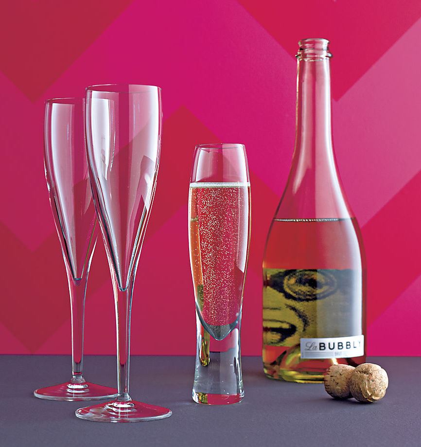 Modern champagne flutes from CB2