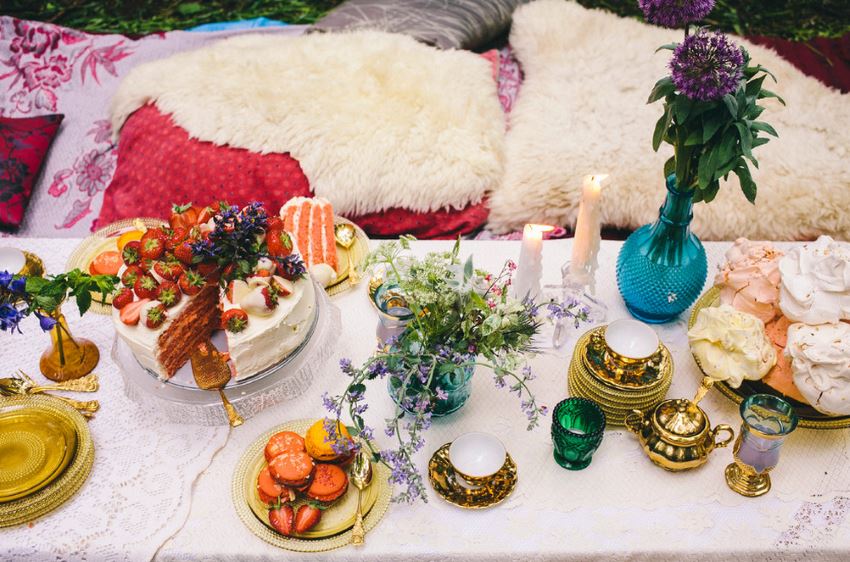 Opulent Boho chic table setting