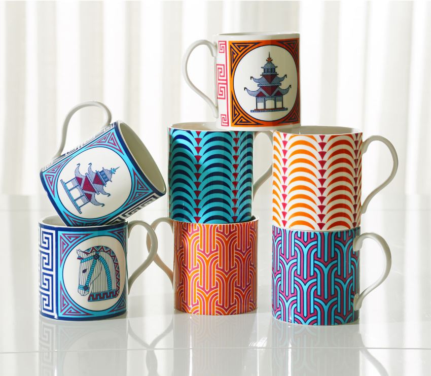 Patterned mugs by Jonathan Adler