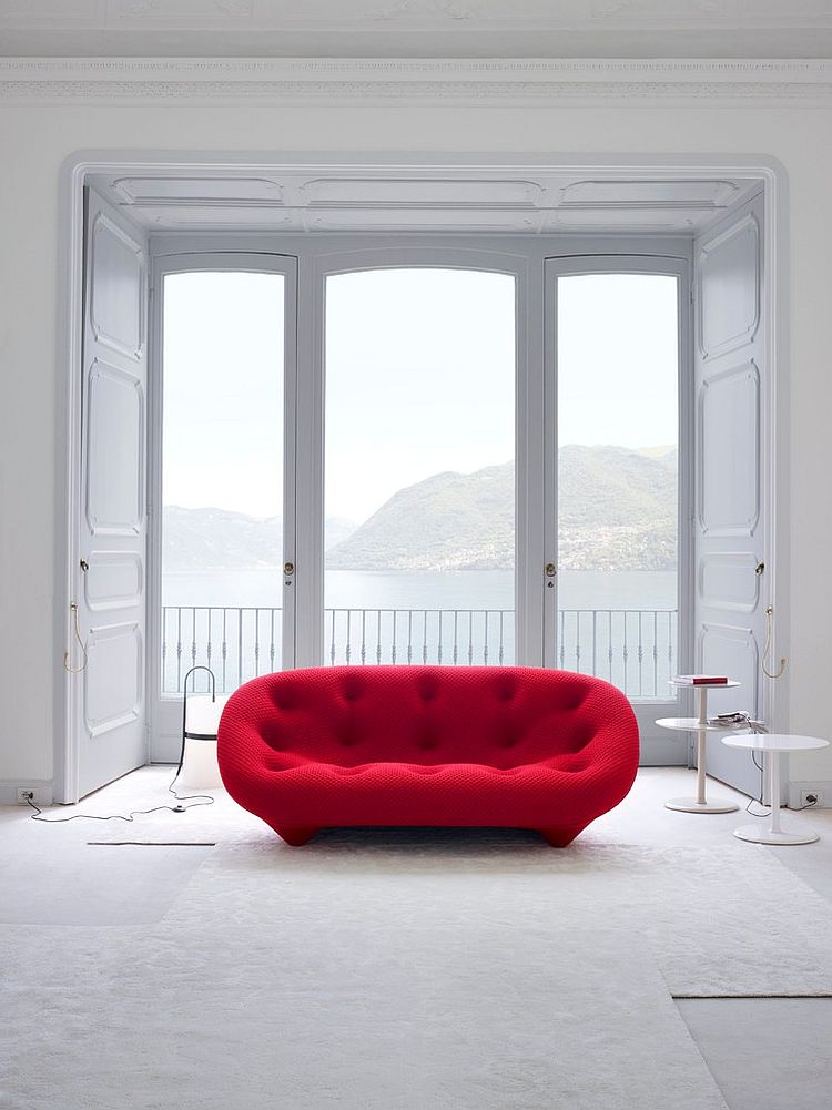 Ploum Sofa in brilliant red promises to bring alive your living room