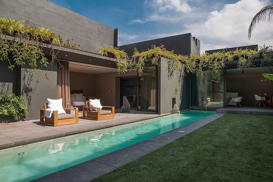 Private courtyard laced in greenery