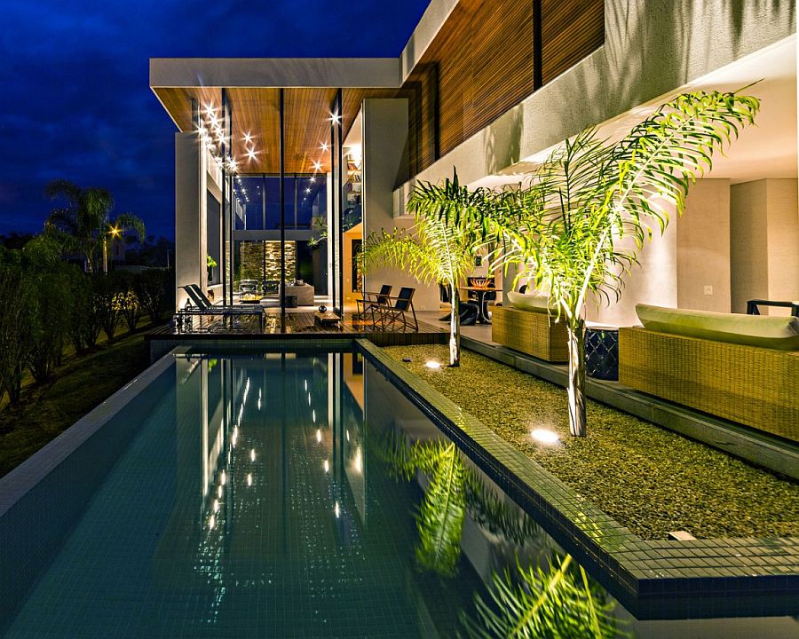 Private pool area of the stunning Brazilian home