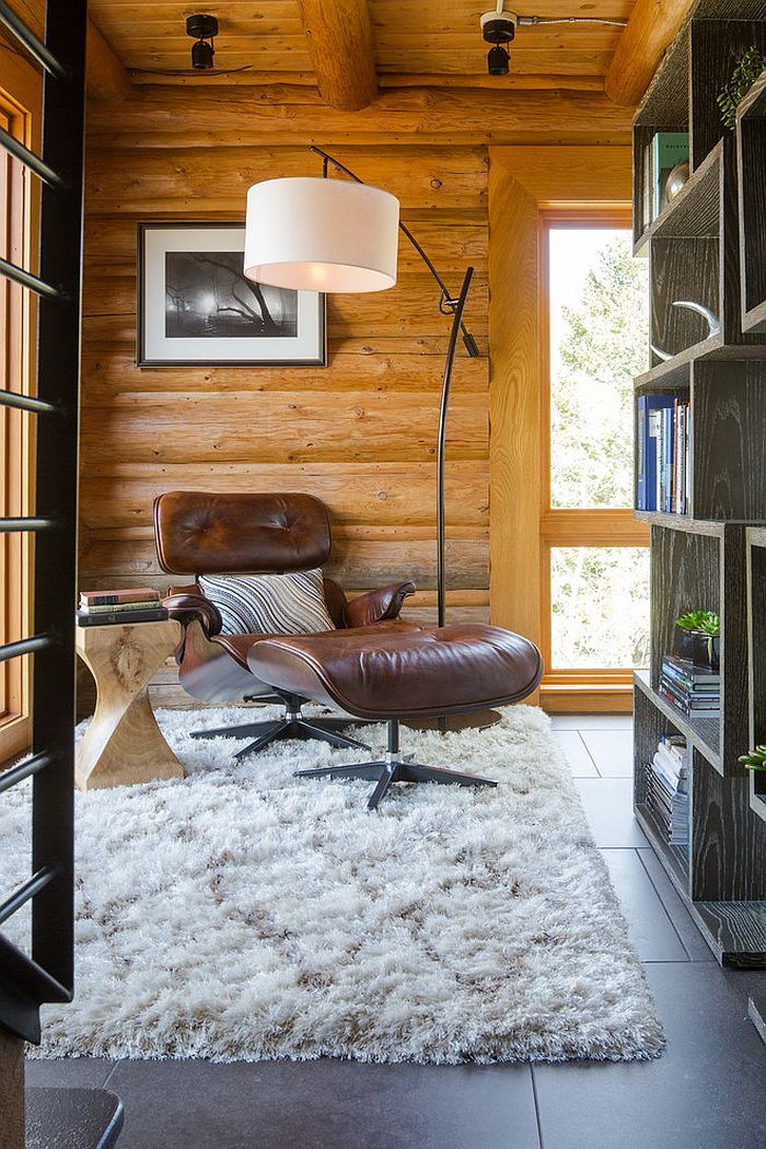 Reading nook combines the rustic with the contemporary [Design: David Angello]