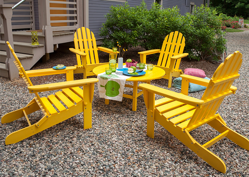 Recycled Plastic Adirondack Chairs in Yellow