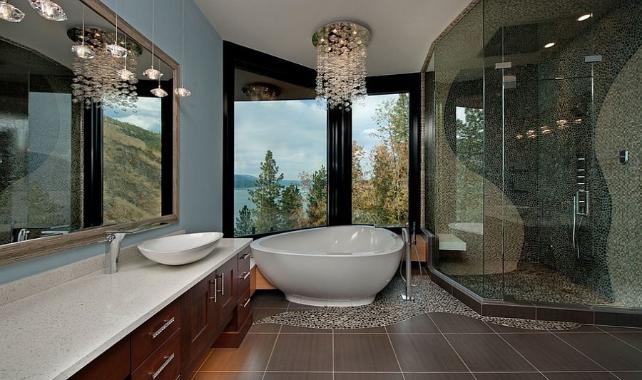 Shower area and hot tub allow you to enjoy the view outside [Design: Vineyard Developments]