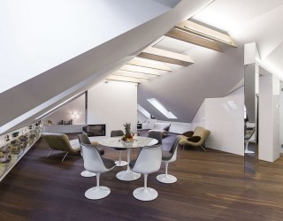 Small Attic Apartment in Vilnius Dazzles with Space-Saving Design