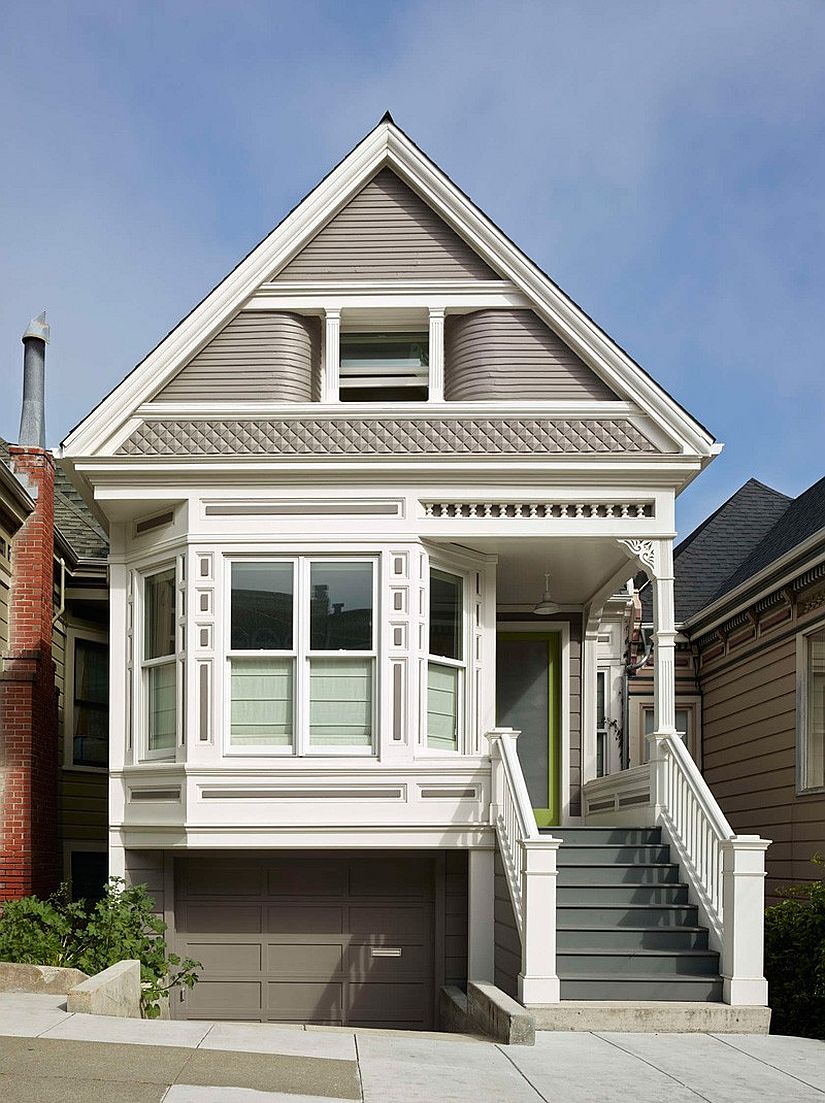 Street facade of the Victorian Noe Valley House in San Francisco