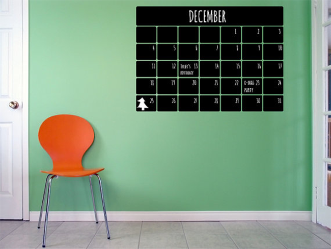 Temporary Chalkboard Calendar Decal