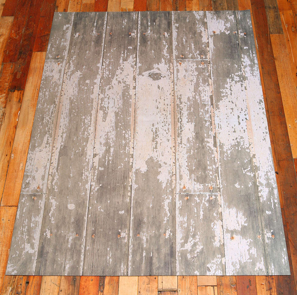 Trompe Loeil Floor Rug That Looks Like Distressed Wood