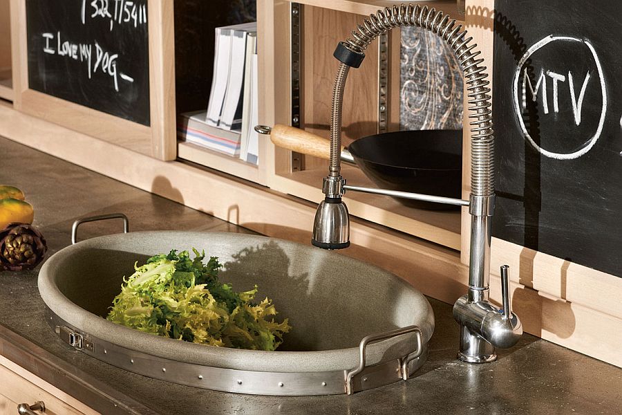 Unique sink design adds to the appeal of the traditional kitchen