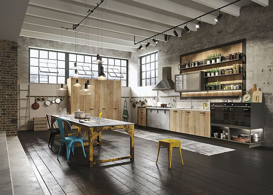 Refined Kitchen Brings Industrial Richness To Urban Interiors   Urbane Loft Kitchen From Snaidero Mixes Contemporary And Industrial Styles 