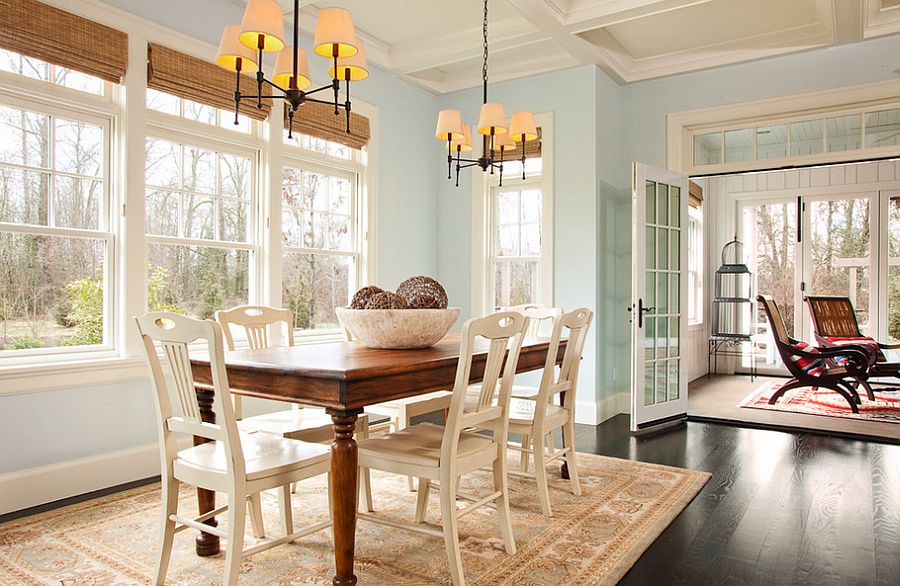 pale blue dining room