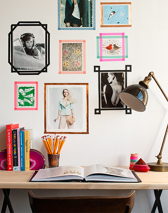 Washi Tape Temporary Picture Frames