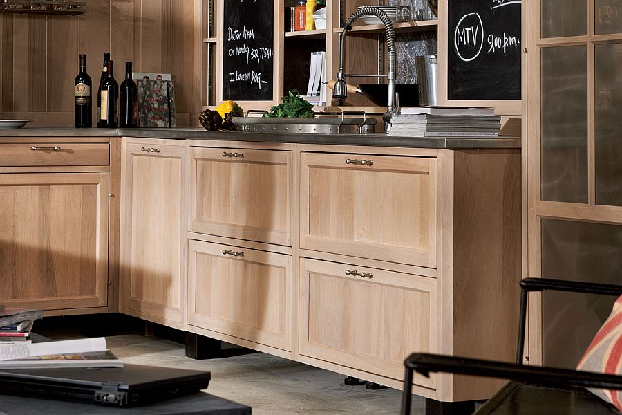 Wooden cabinets in the kitchen give it warm, inviting ambiance