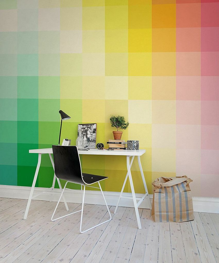 A colorful backdrop for your cool home office!