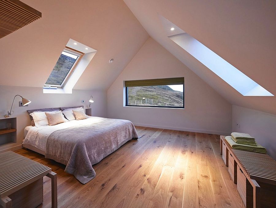 Attic bedroom with ample natural ventilation