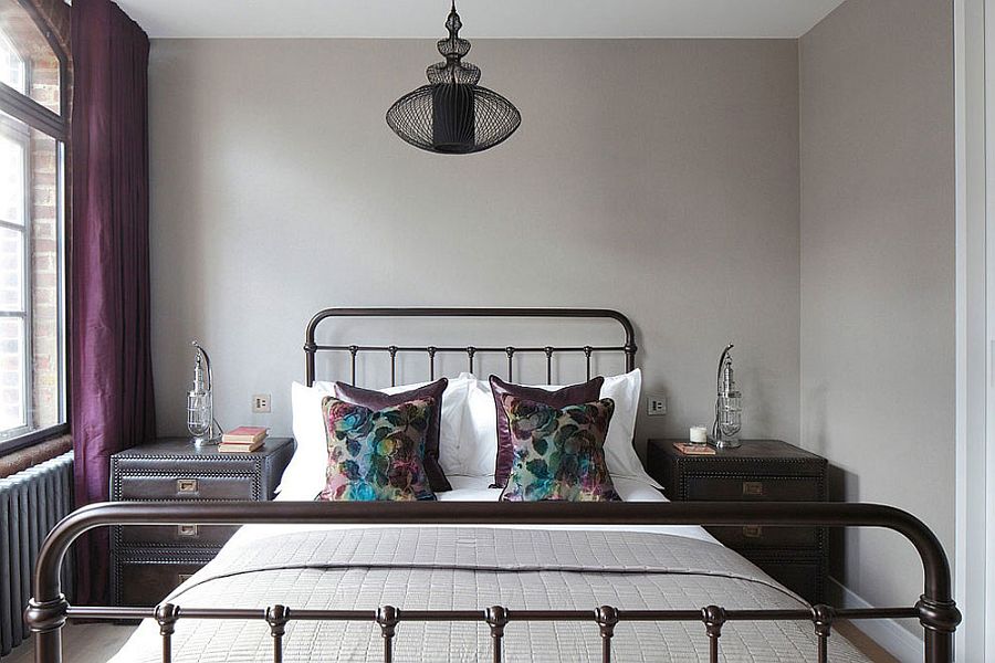 Beautiful industrial bedroom with vintage style
