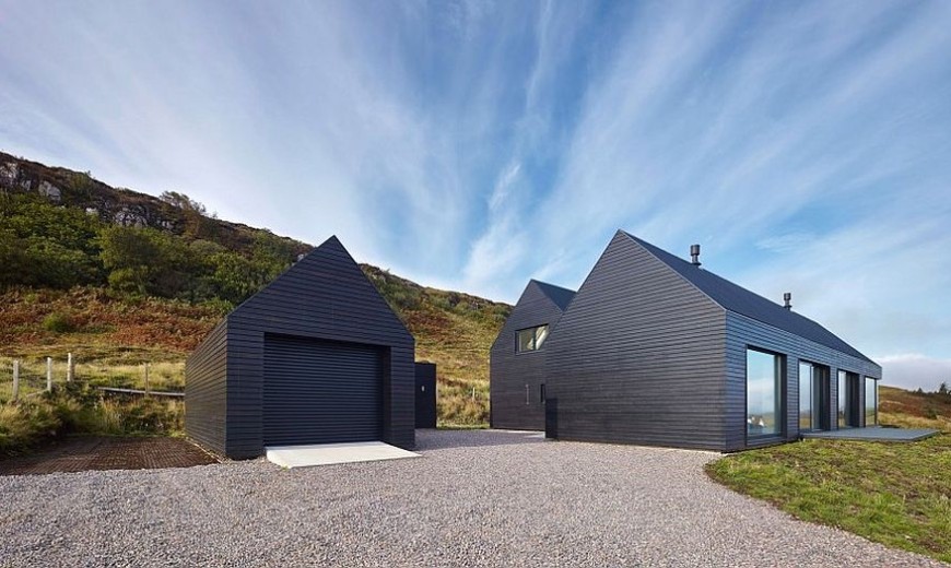 Dashing Dark Exterior Shapes Striking Contemporary Home in Isle of Skye