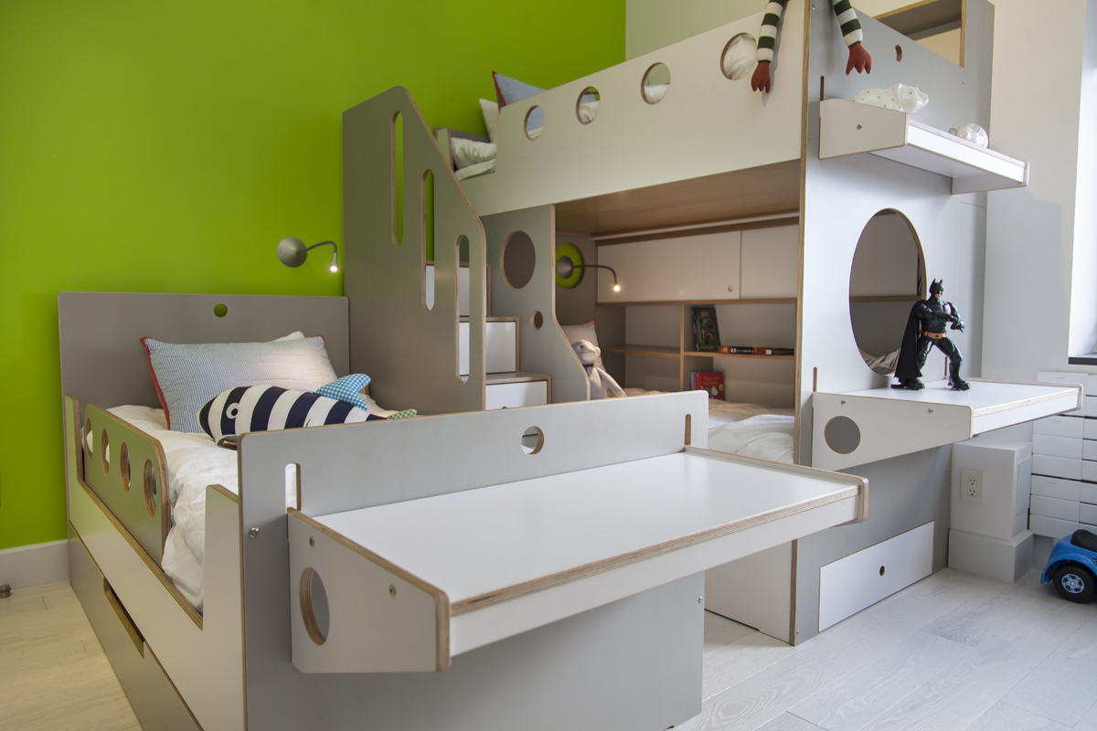 Boys bedroom with loft beds