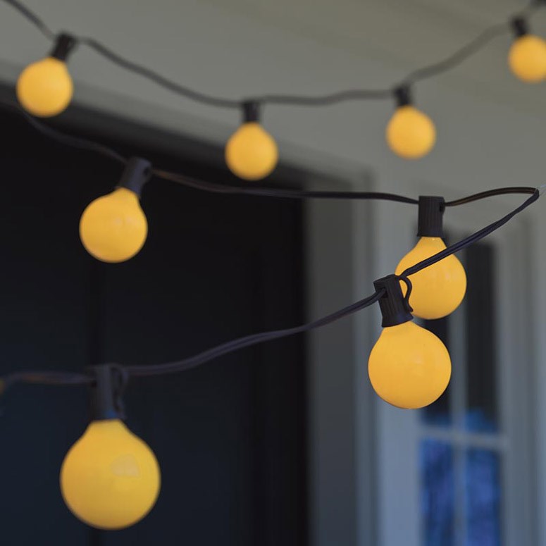 Bugs Away Yellow Globe String Lights