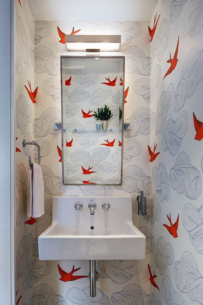 Charming small powder room decorating idea [Design: Barker Freeman Design Office Architects pllc]