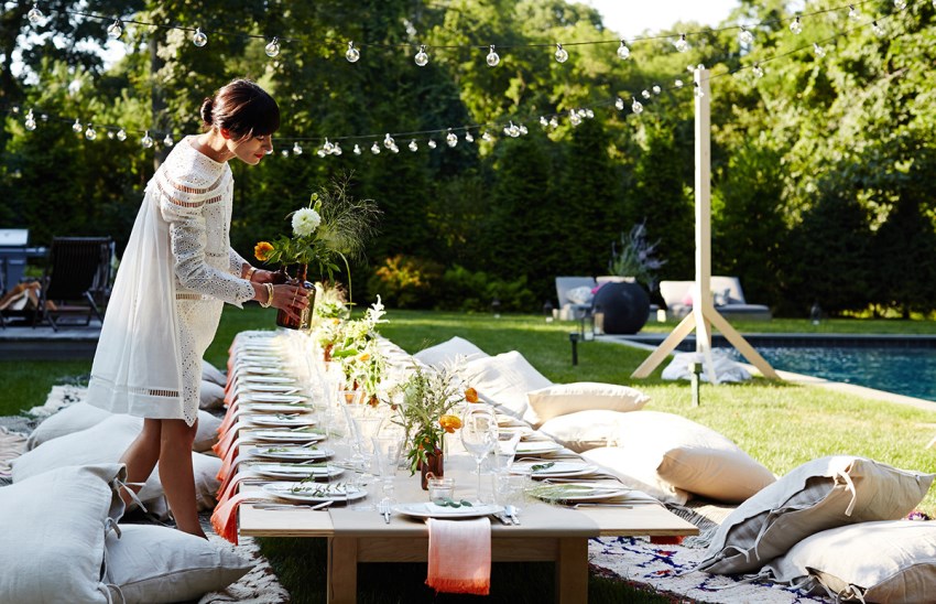 Chic outdoor dining table from Athena Calderone