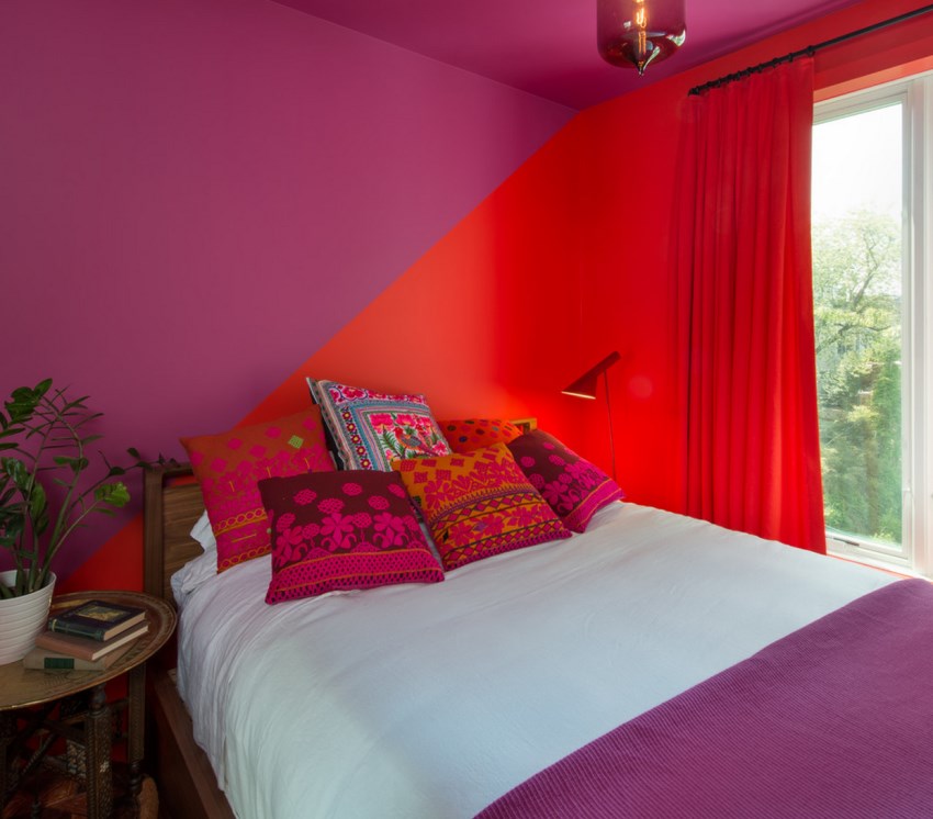 Color blocking in a Brooklyn bedroom