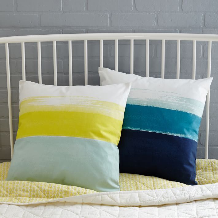 Colorblocked brushstroke pillows from West Elm