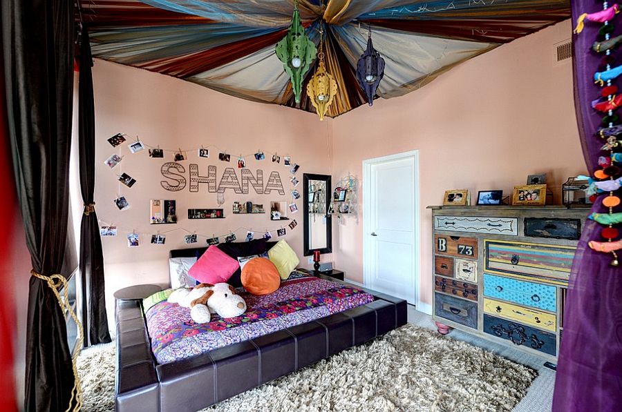 Colorful bohemian style teen bedroom [Design: The Consulting House]