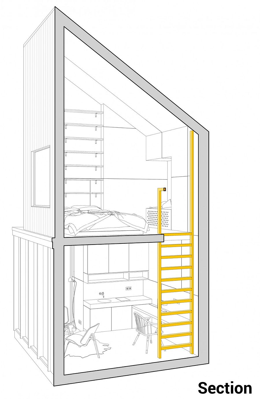 Design of the modern minimal winter shelter