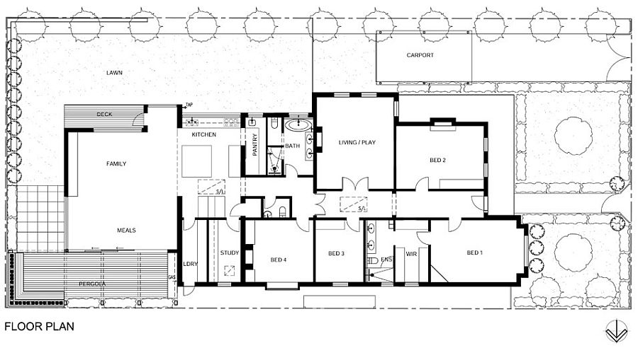 Floor plan of the renovated Melbourne home in East Malvern