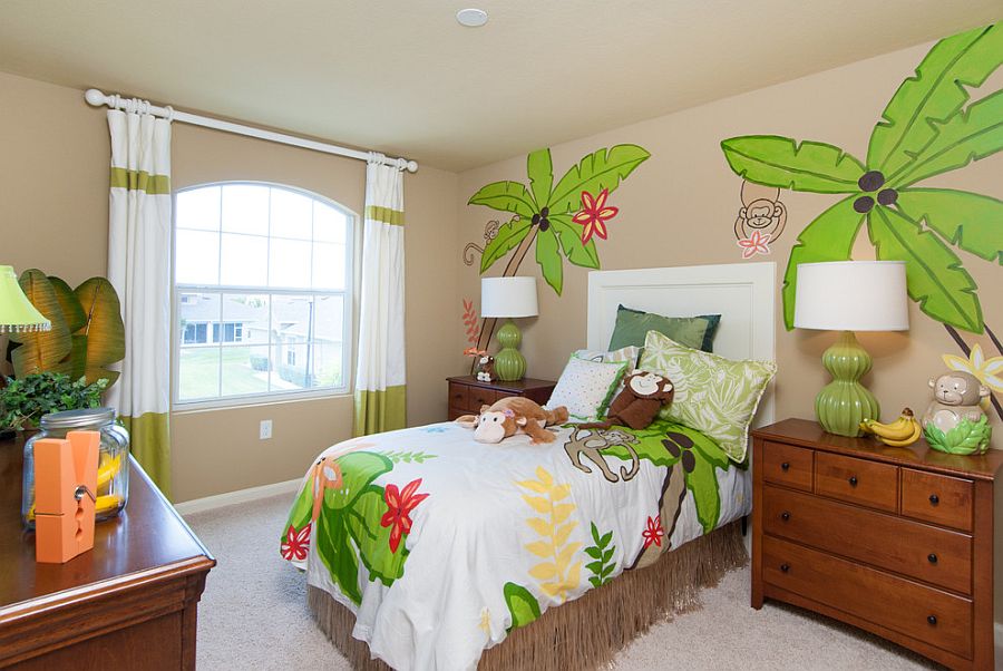 Fun motifs enliven the small kids' bedroom [Design: Mercedes Premier Homes]