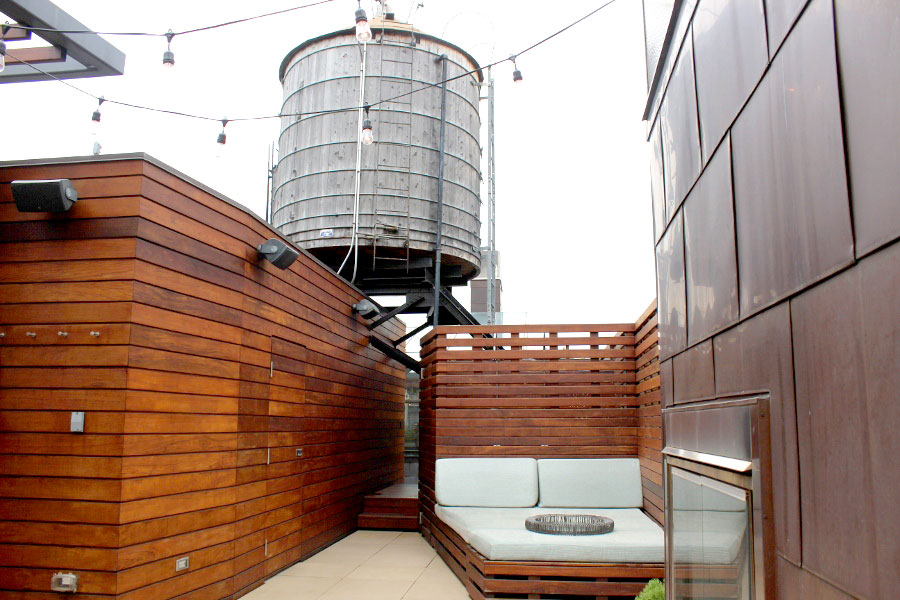 Glass Atrium and Water Tower Rooftop