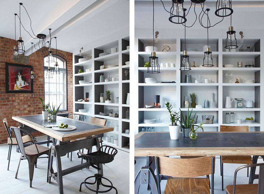 Industrial dining room design inside the London Loft