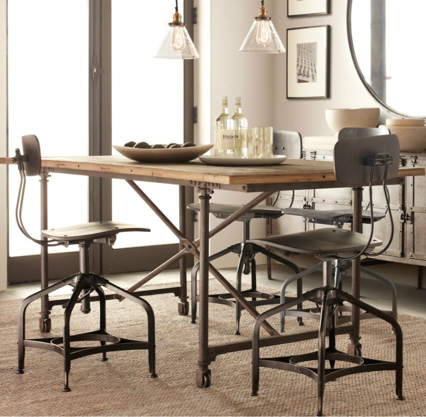 Industrial stools from Restoration hardware