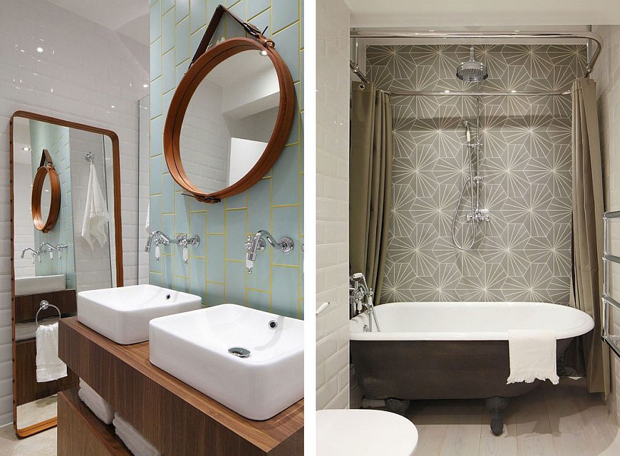 Industrial style bathroom design with modern overtones