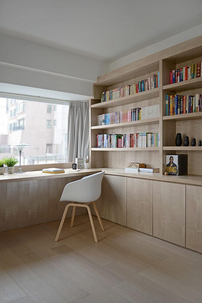 Large window brings in ample natural light into the home office [Design: Hoo Interior Design & Styling]