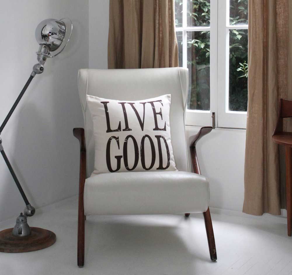 Live Good Organic Cushion on Chair