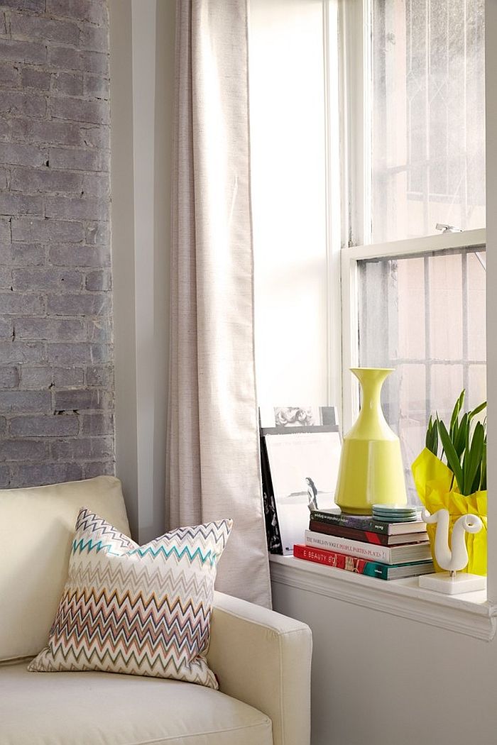 Living room window sill decorating idea