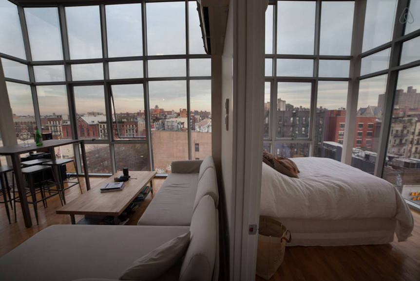 Lower East Side Penthouse Bedroom and Dining Room
