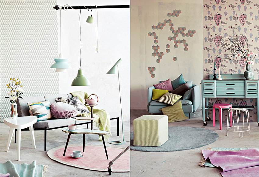 Pastel and grey color palette from Kotivinkki