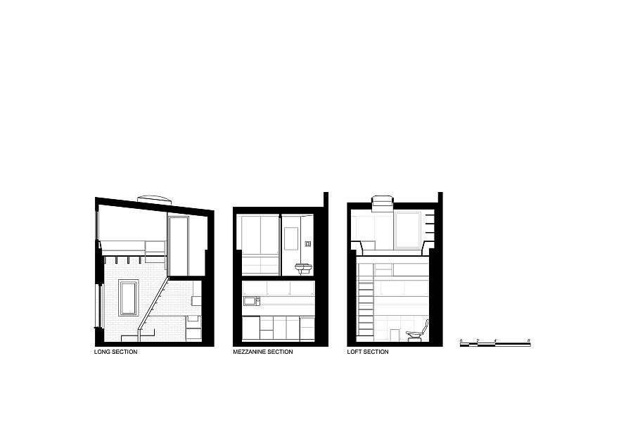 Plan of the small boiler room turned into a smart guest house